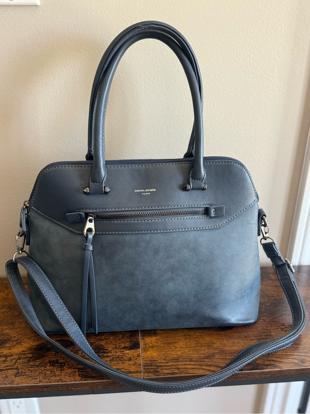 David Jones Navy Blue Faux Leather Purse